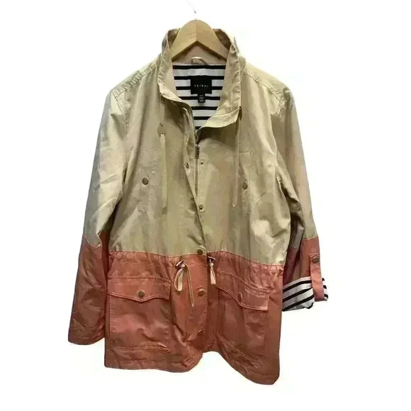 TRIBAL NWOT WATER REPELLENT RAIN JACKET WINDBREAKER TAN PINK SIZE MEDIUM - Picture 10 of 12